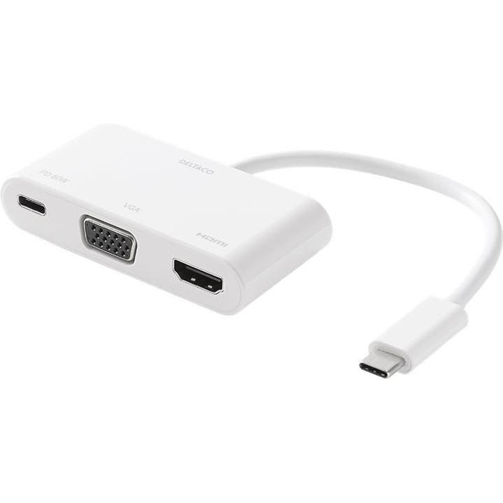 Deltaco USBC-HDMI20 notebook dock/port replicator Wired USB 3.2 Gen 2 (3.1 Gen 2) Type-C White (USB-C), Dockingstation +...