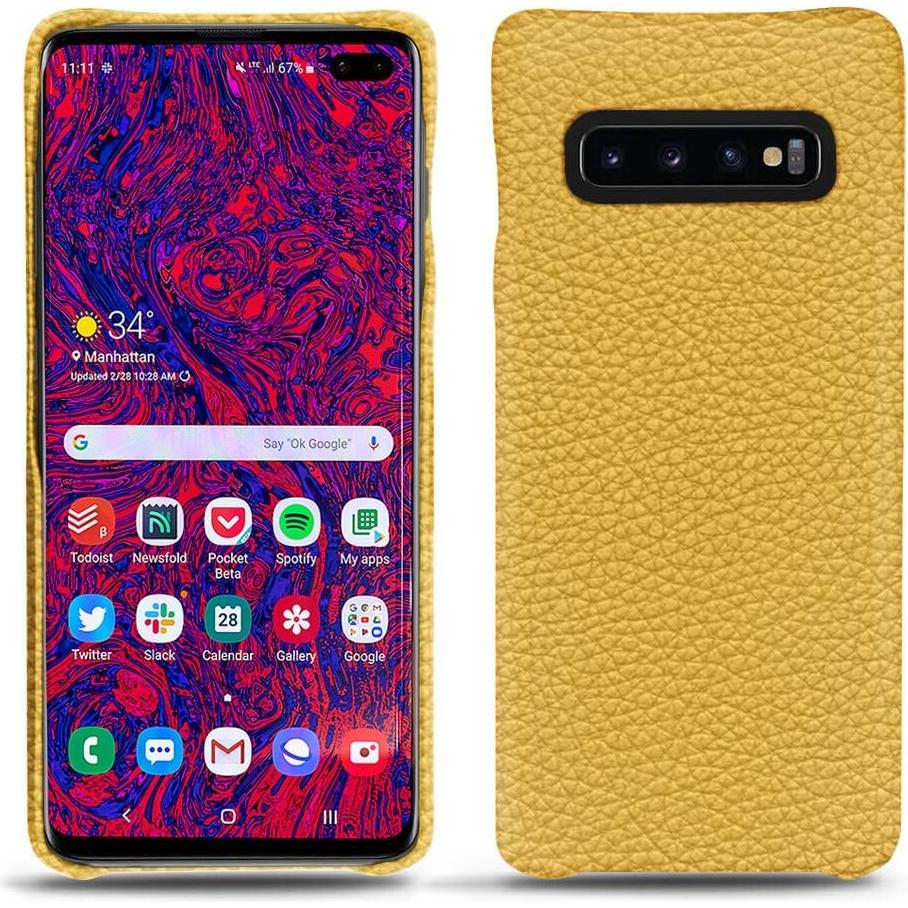 Noreve Lederschutzhülle (Samsung Galaxy S10 5G), Smartphone Hülle, Orange