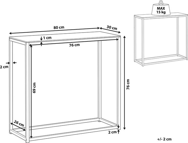 Image du produit Beliani Delano (80 x 30 x 76 cm)