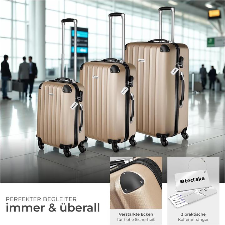 Actual product image tectake 3er Kofferset Talia mit Kofferwaage und Kofferanhänger (93 l)