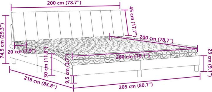 Produktbild vidaXL Bett (200 x 200 cm)