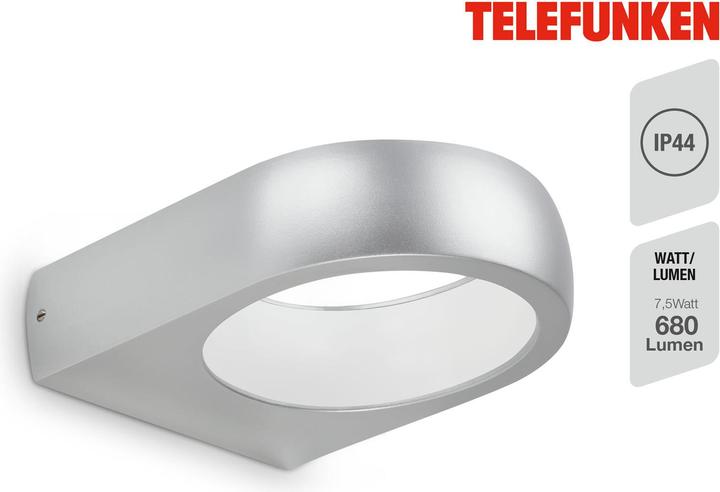 Produktbild Telefunken LED Aussenleuchte, silber, 1xLED/7,5W (750 lm)