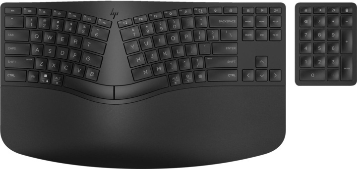 Immagine prodotto HP 960 BLK Tastiera ergonomica senza fili GR (P) (DE, Senza fili)