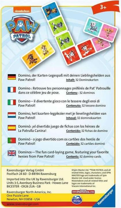 Immagine prodotto Ravensburger Paw Patrol Domino (Tedesco, Inglese, Francese, Portoghese, Olandese, Spagnolo)