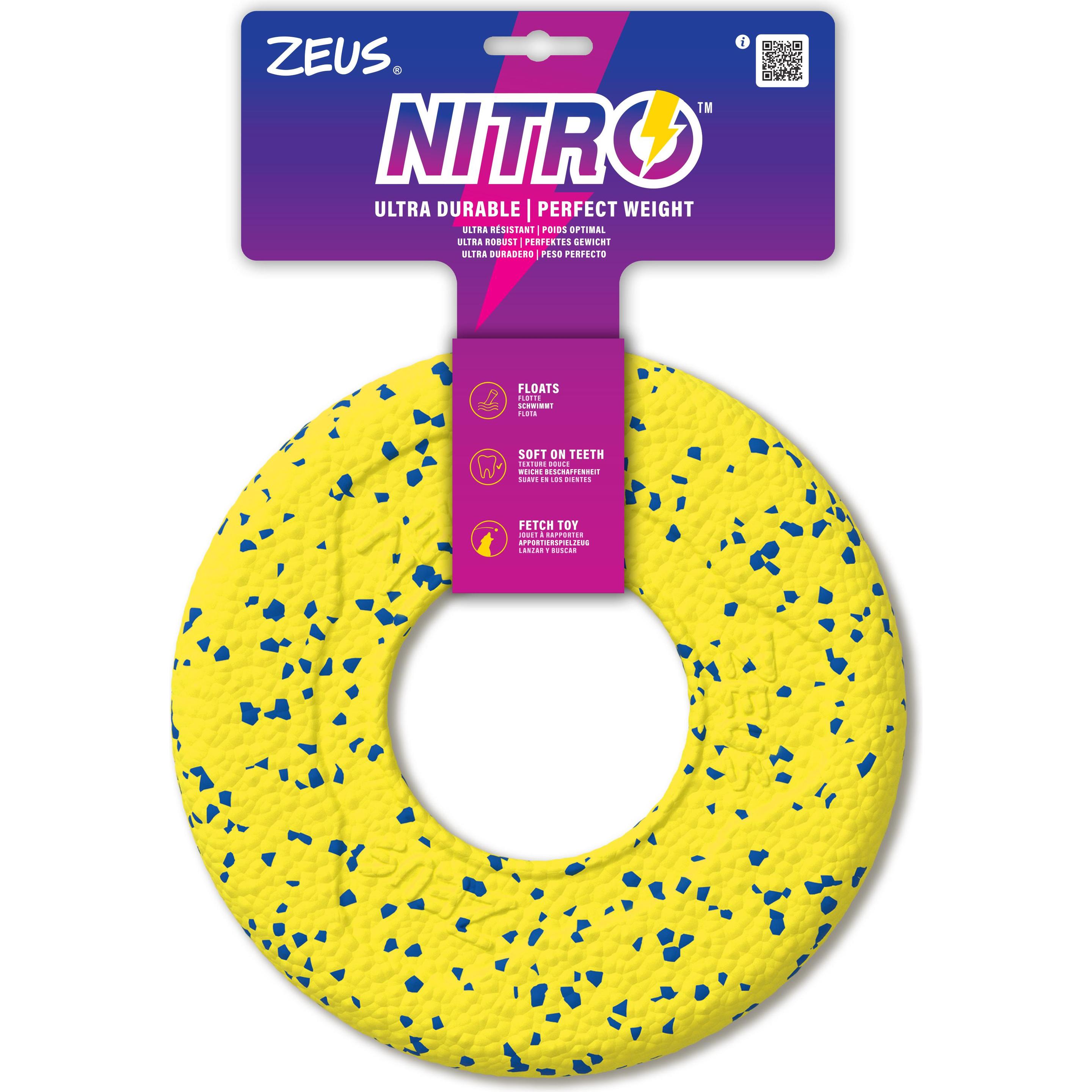Comparer les prix de Zeus Nitro - Flying Disc - Yellow and Blue - Ø24cm, Jouets pour chien