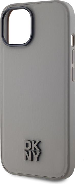 Image du produit DKNY PU Leather Stack Logo Magsafe Case pour iPhone 15 Gris (Apple iPhone 15)