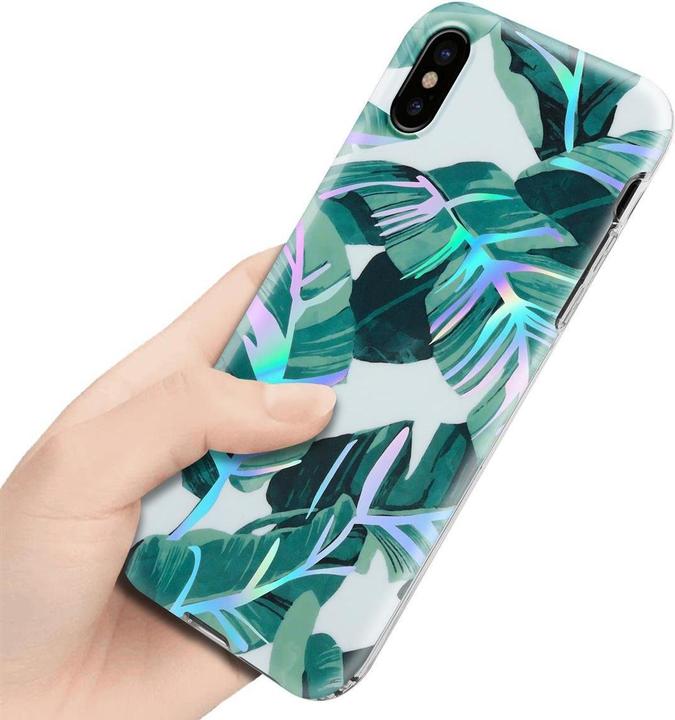 Image du produit Cadorabo Couverture IMD TPU Fleurs & Feuilles colorées (Apple iPhone XS Max)