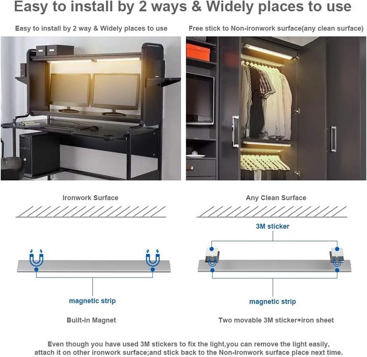 Produktbild Klighten 2er Set Schrankleuchten mit Bewegungsmelder (170 lm)