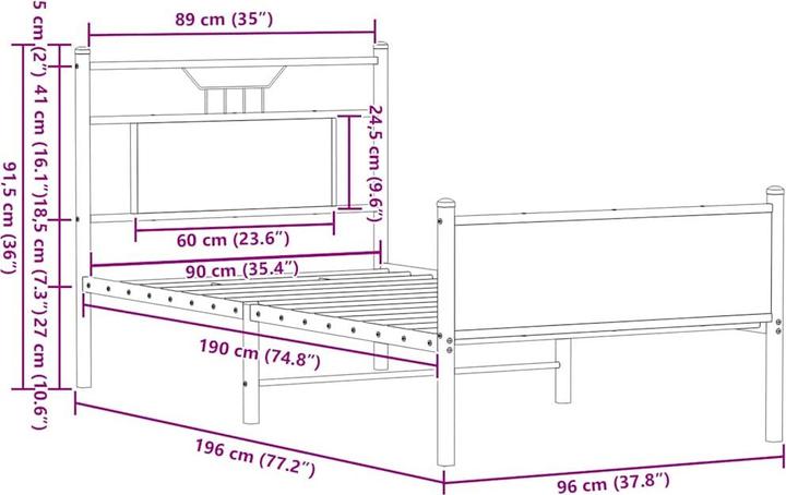 Image du produit vidaXL Bettgestell (140 x 200 cm)