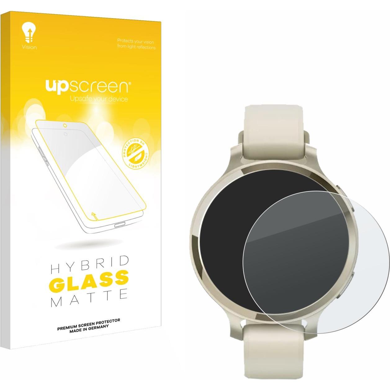 upscreen Schutzglas Schutzfolie Glas Folie Displayschutz matt, Smartwatch Schutzfolie, Grau