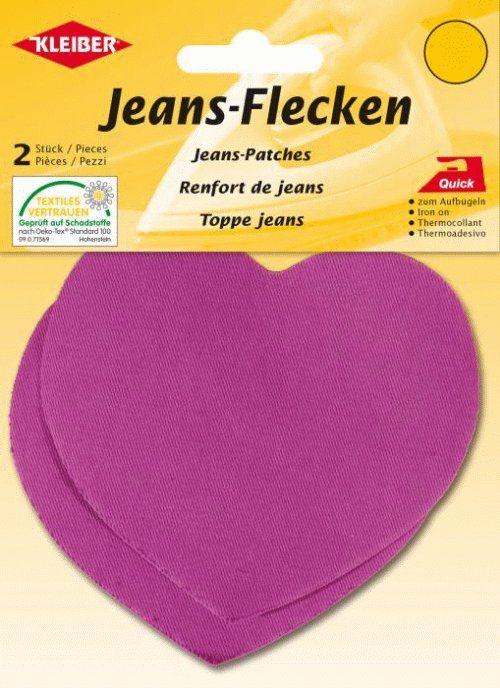 Actual product image Kleiber Jeans patches hearts, 85 x 105 mm, pink (2 x)