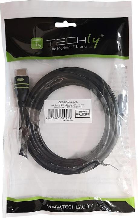 Produktbild Techly HDMI (Typ A) — micro HDMI (Typ D) (3 m, HDMI)