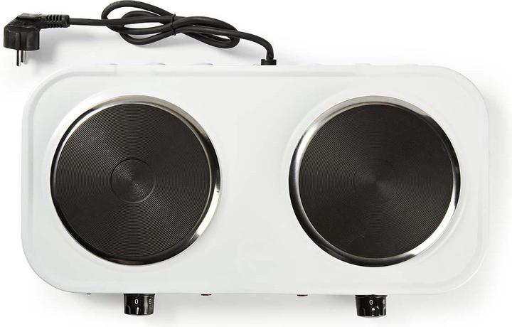 Nedis KAEP200EWT2 - Elektrický vařič | Varné zóny: 2 | 2000 W | Ochrana proti přehřátí | Bílá