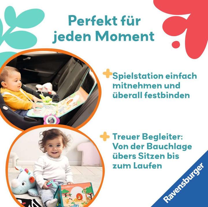 Actual product image Ravensburger 4866 play+ rhino play cushion (for prone position), 4-piece set, Tummy Time