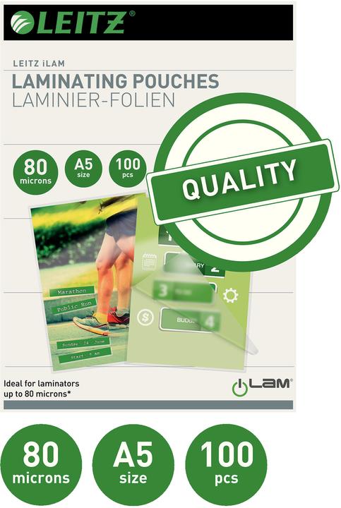 Immagine prodotto Leitz Sacchetto di laminazione (A5, 100 Pezzo/i, 80 µm)
