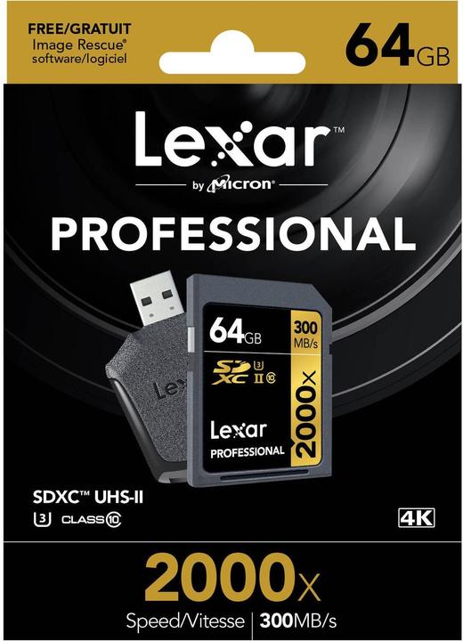Immagine prodotto Lexar Sdxc (64 GB, SDXC, U3, UHS-II)