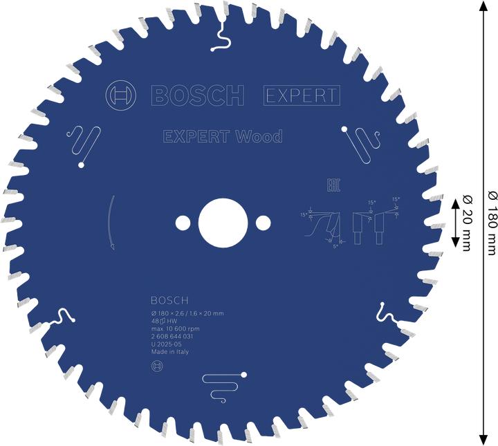 Immagine prodotto Bosch Professional Zubehör Lama per sega circolare 180 x 20 x 1,6