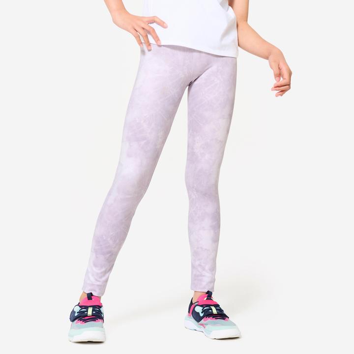 Decathlon Leggings Kinder atmungsaktiv - lila bedruckt