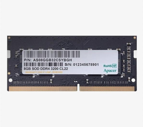 Actual product image Apacer Memory SODIMM DDR4 16 GB (1x16 GB) 3200 MHz CL22 1.2 V (1 x 16GB, 3200 MHz, DDR4-RAM, SO-DIMM)