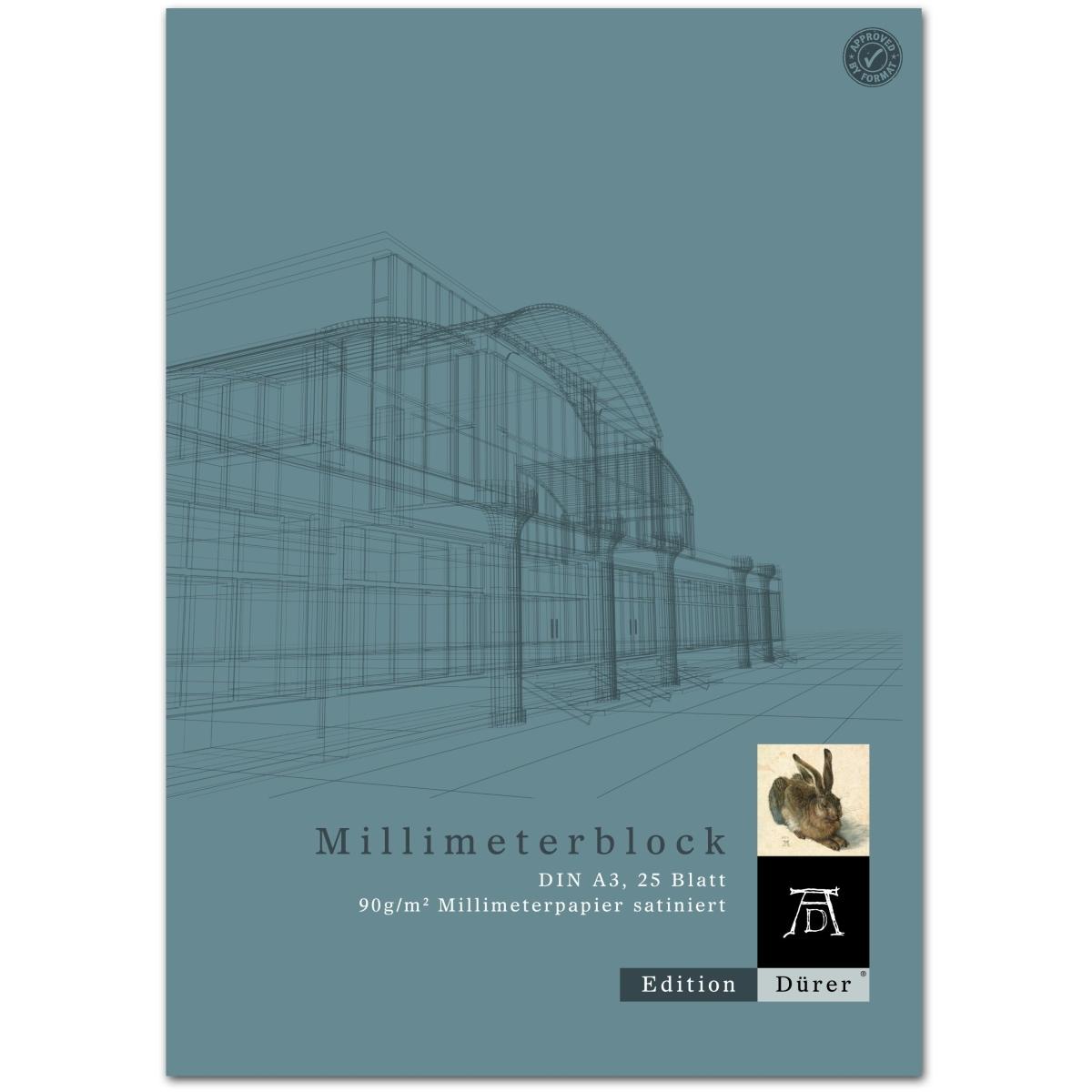 Thumbnail - Edition Dürer, Kopierpapier, Staufen Millimeterblock - DIN A3, 25 Blatt, premiumweisses 90g/m² Papier, Millimeter-Li (90...