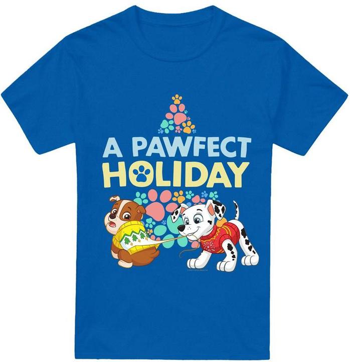 Actual product image Paw Patrol Mens A Pawfect Holiday Rubble & Marshall Christmas T-Shirt (XL)