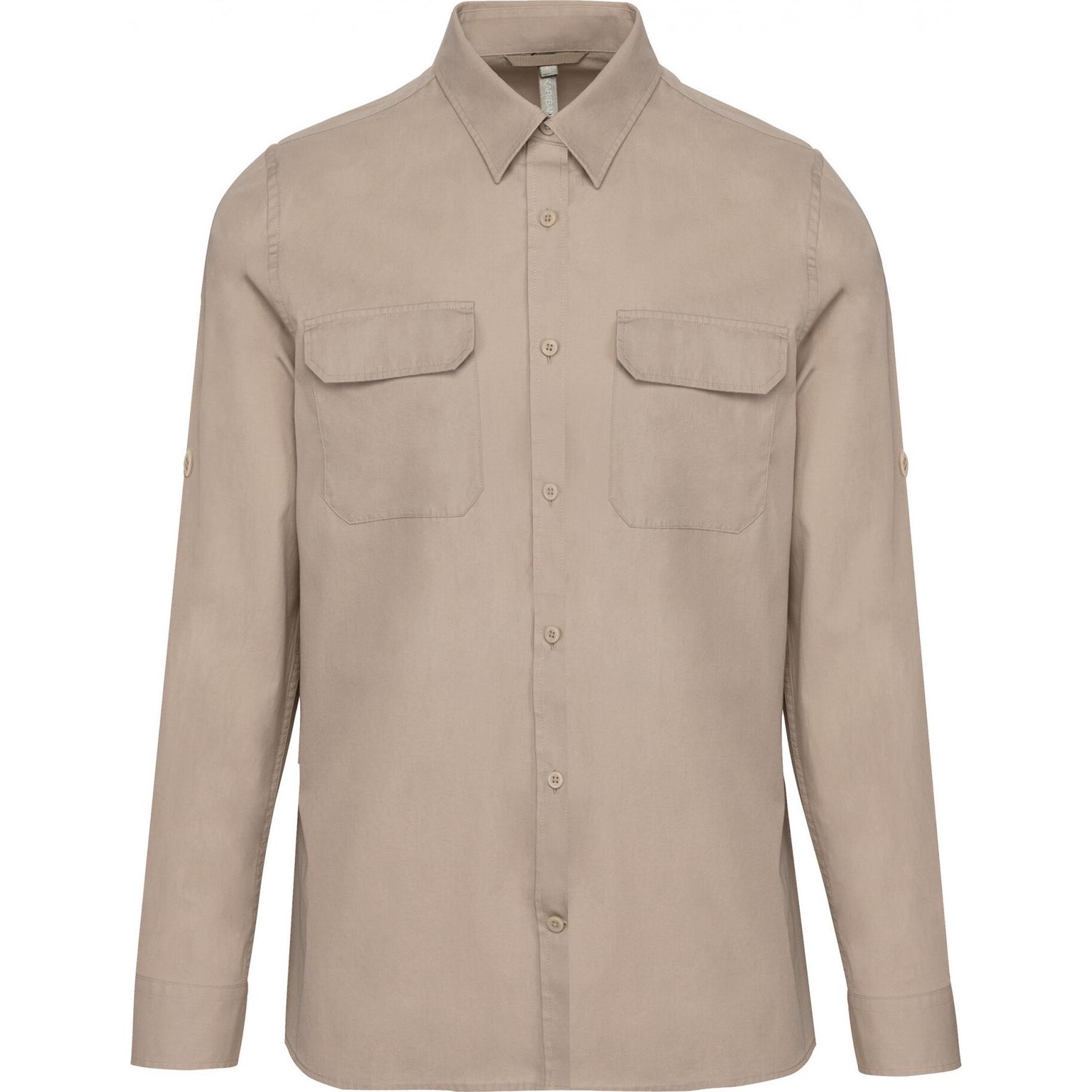 Kariban, Herren, Hemd, Safari, Beige, (M)