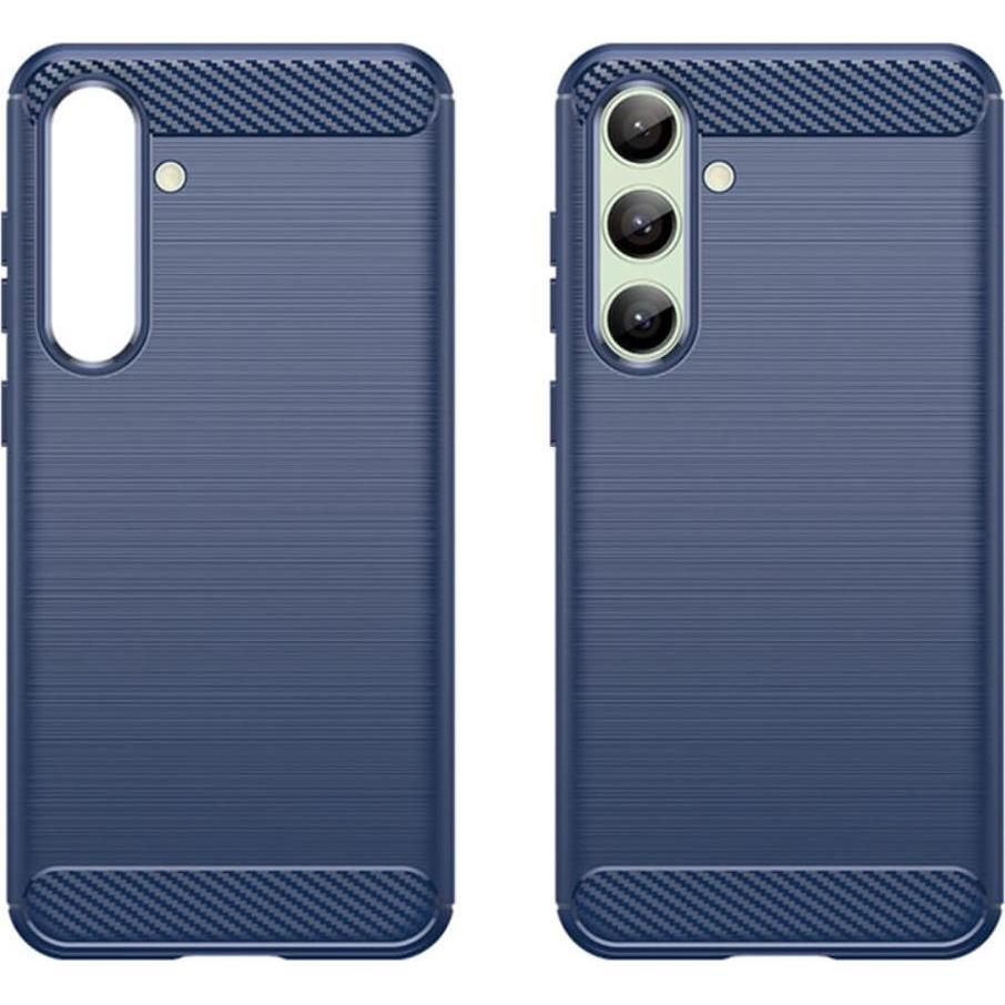 Thumbnail - Cover-Discount FE - Metall Carbon Look Hülle (Samsung Galaxy S24 FE), Smartphone Hülle, Blau