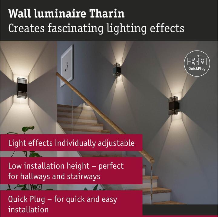 Produktbild Paulmann Wandleuchte Tharin (640 lm, IP44)