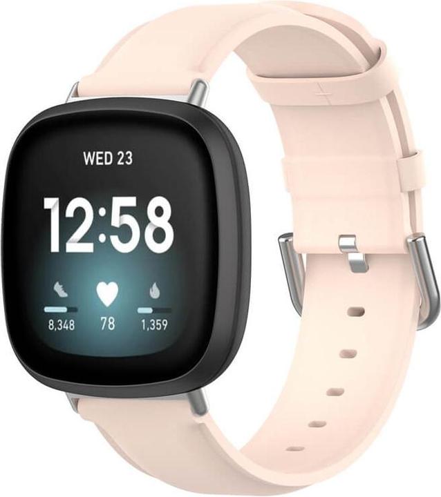 Image du produit Cover-Discount Fitbit Versa / Sense - Bracelet en cuir rose (Similicuir, Versa 3, Sense)