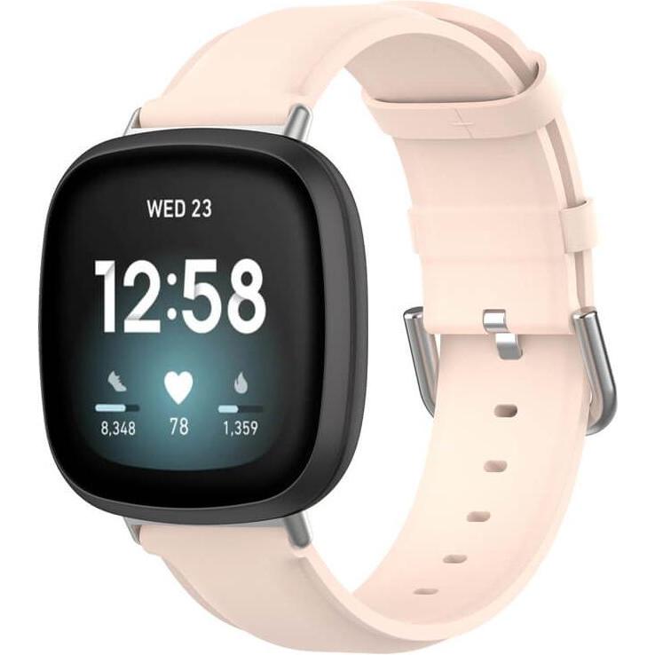Cover-Discount Fitbit Versa / Sense - Lederarmband rosa (Kunstleder, Versa 3, Sense), Uhrenarmband, Rosa