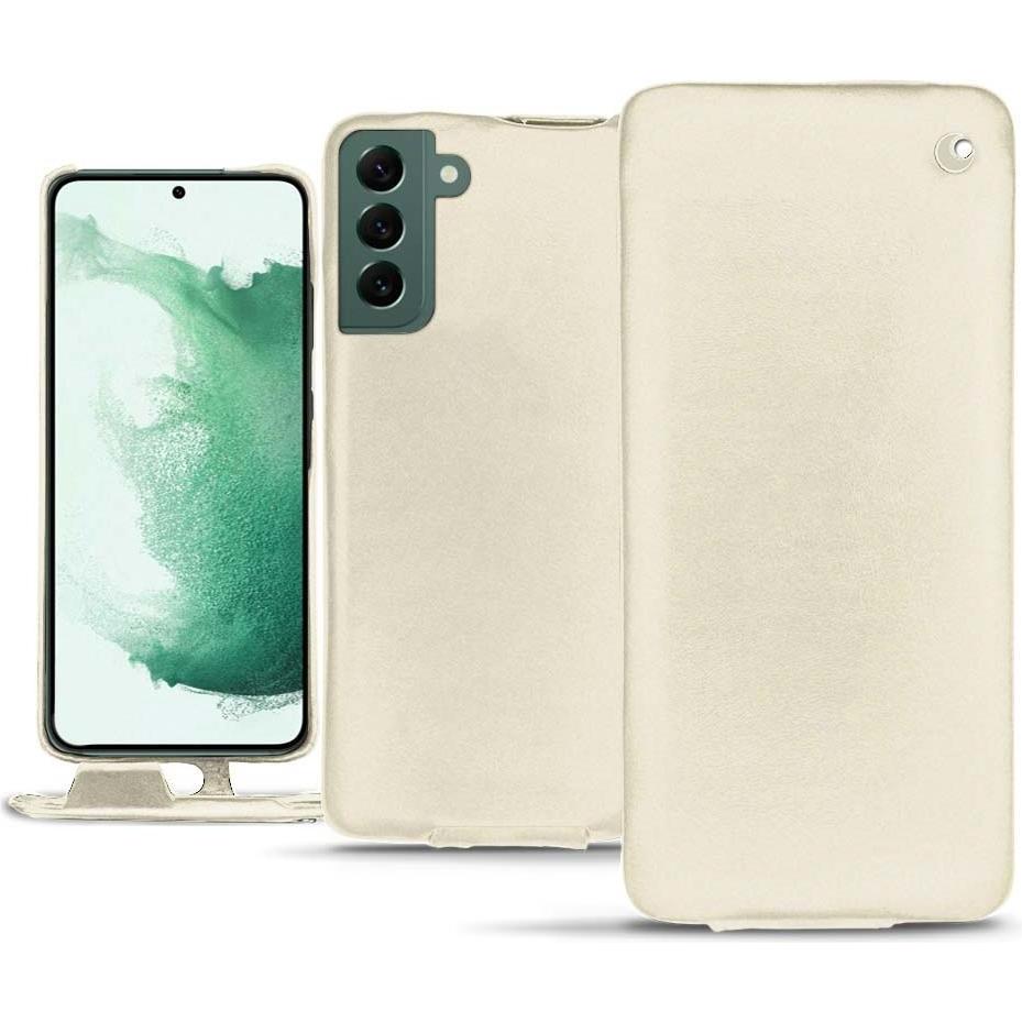 Noreve Lederschutzhülle vertikal (Samsung Galaxy S22+ 5G), Smartphone Hülle, Weiss