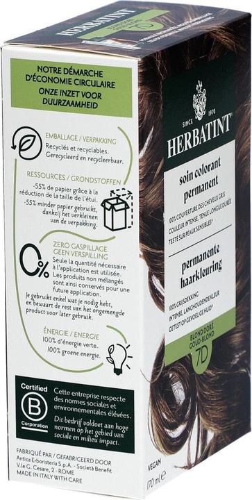 Produktbild Herbatint Dauerhafter Haarfarbstoff Goldblond 7D