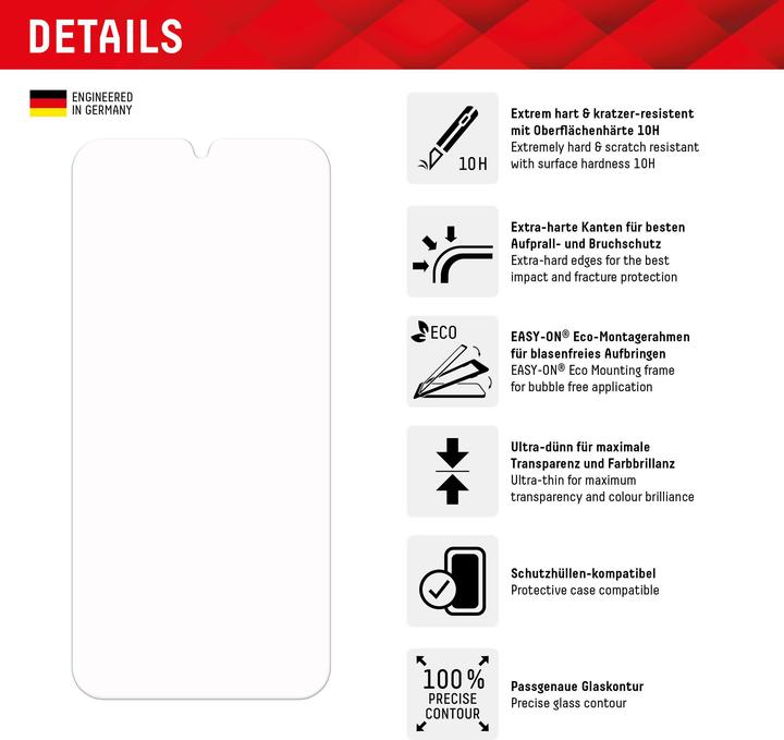 Actual product image Displex Real Glass, 2D Panzerglas (1 Piece, Samsung Galaxy A15 5G)