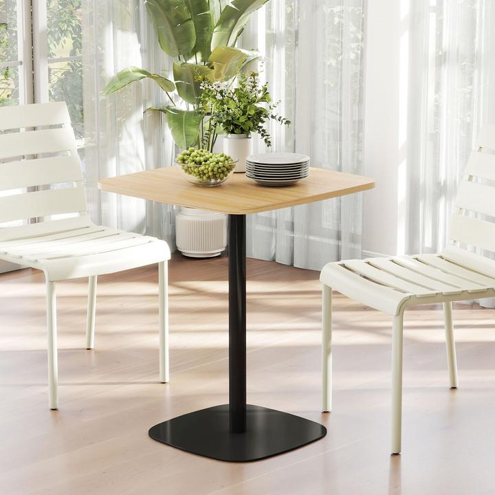 Actual product image Homcom Esstisch MDF, Stahl Naturholz (60 x 60 x 75 cm)