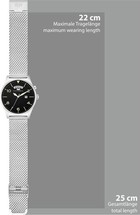 Immagine prodotto Orologio al quarzo da uomo vintage in acciaio inox argento - 16436 (Cronografo, 43 mm)