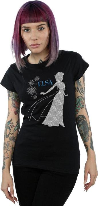 Actual product image Disney Womens/Ladies Frozen Elsa Christmas Silhouette Cotton T-Shirt (L)