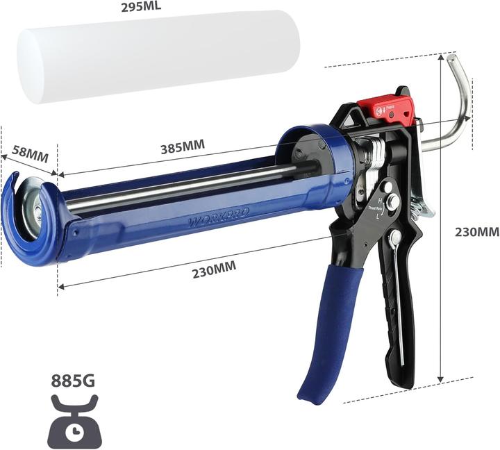 Produktbild Workpro Kartuschenpresse mit 18:1 und 9:1 Übersetzung