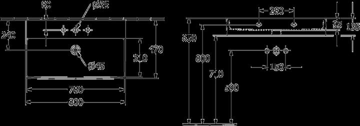 Produktbild Villeroy & Boch Waschtisch Memento 2.0 80 x 58,8 cm wei 4A228001 ohne Handtuchhalter (470 mm, 800 mm)