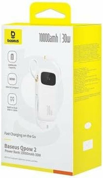 Produktbild Baseus QPow 2 10000mAh 30W powerbank (white) (10000 mAh, 30 W, 37 Wh)