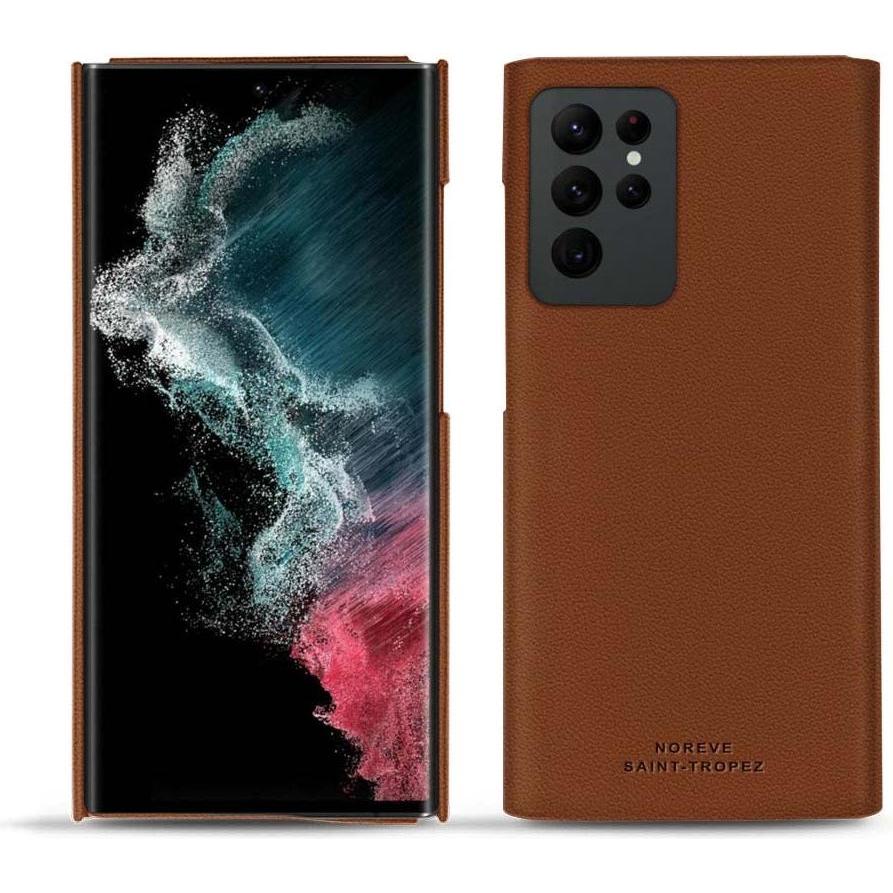 Noreve Lederschutzhülle (Samsung Galaxy S22 Ultra), Smartphone Hülle, Braun
