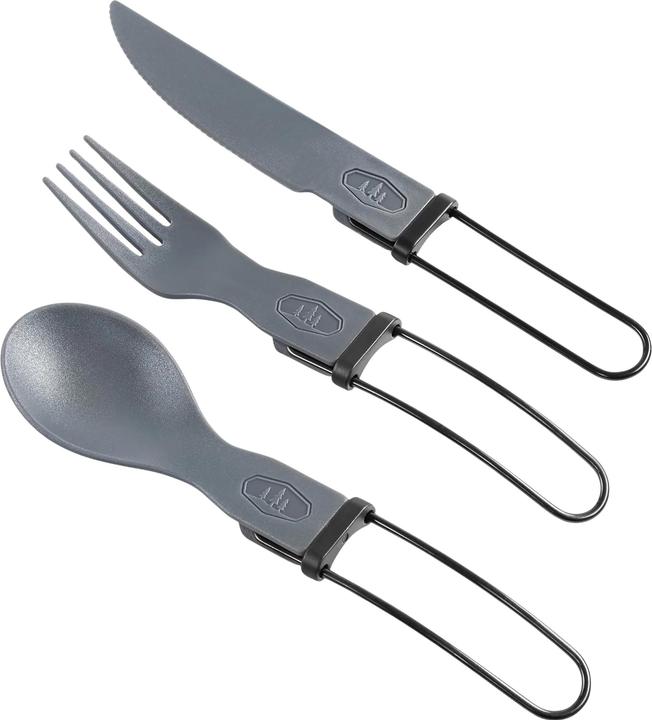 Actual product image GSI Tekk Trio Folding Cutlery Set, Grey