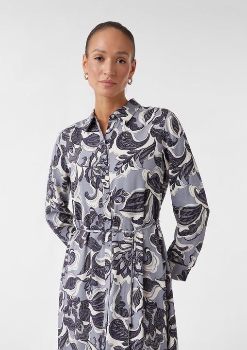 Image du produit Comma Hemdblusenkleid in Midi-Länge mit Bindegürtel (32)