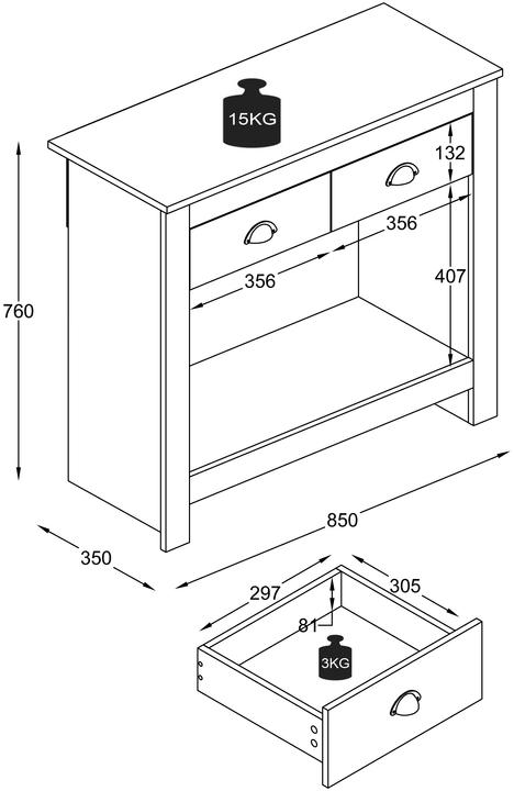Produktbild VCM Kommode Sideboard Schublade Balusa S (85 x 35 x 76 cm)