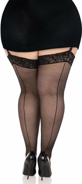 Actual product image Leg Avenue seamed stockings with lace (46, 50)