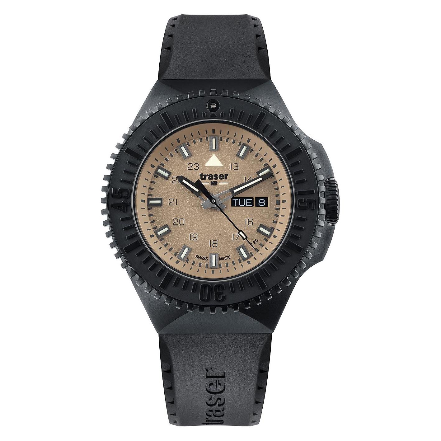 Traser, Armbanduhr, P69 Black Stealth, Schwarz, (Taucheruhr, 46 mm)