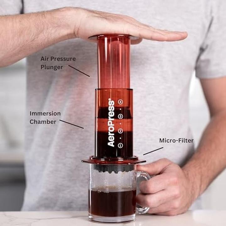 Actual product image Aeropress Coffee Maker, Clear Red (0.28 l)