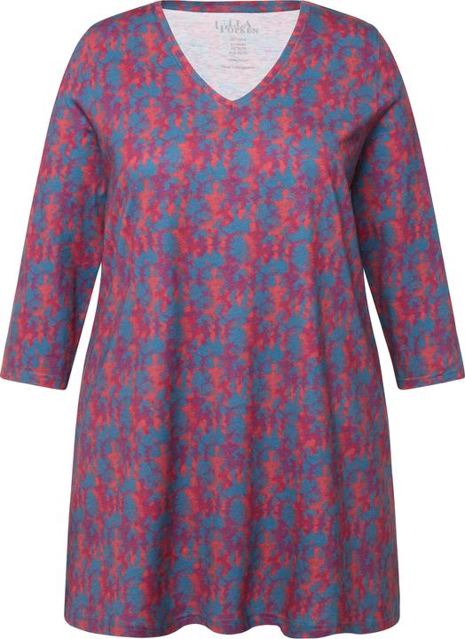 Produktbild Ulla Popken Longshirt, Batikmuster, A-Linie, V-Ausschnitt, 3/4-Arm (58)