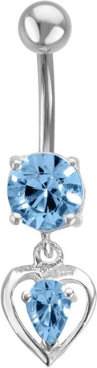 Image du produit Bijouteria Piercing nombril (Acier chirurgical 316L, Argent 925, Zircone)