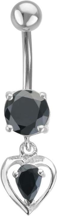 Actual product image Bijouteria Bellypiercing (Zirconia, Silver 925, Surgical steel 316L)