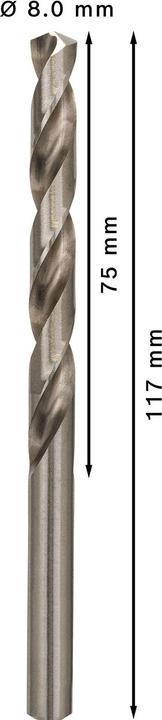 Image du produit Bosch Professional Zubehör Foret hélicoïdal PRO Metal HSS-G, 8 x 75 x 117 mm (8 mm)